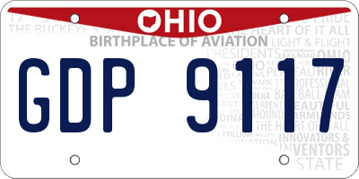 OH license plate GDP9117