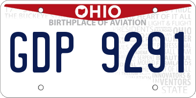 OH license plate GDP9291