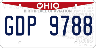 OH license plate GDP9788