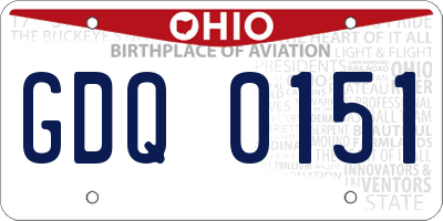 OH license plate GDQ0151