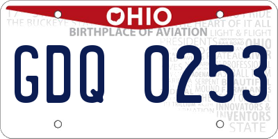 OH license plate GDQ0253