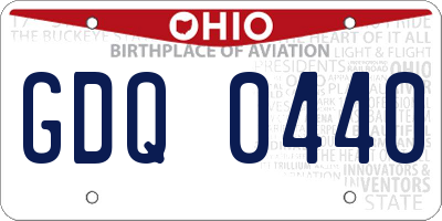 OH license plate GDQ0440