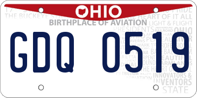 OH license plate GDQ0519