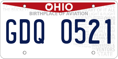 OH license plate GDQ0521