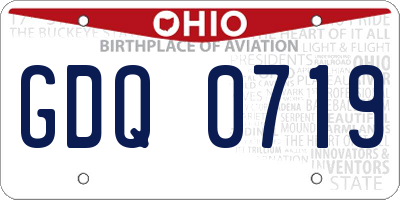 OH license plate GDQ0719