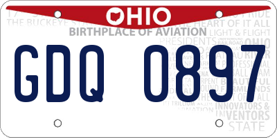 OH license plate GDQ0897
