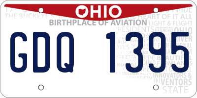 OH license plate GDQ1395
