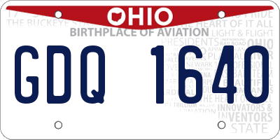 OH license plate GDQ1640