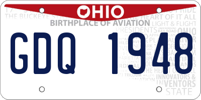 OH license plate GDQ1948