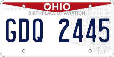 OH license plate GDQ2445