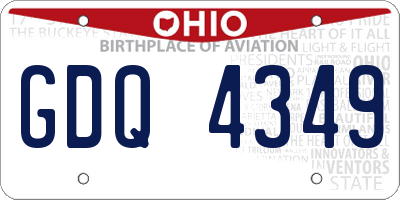 OH license plate GDQ4349
