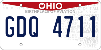 OH license plate GDQ4711