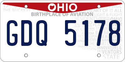 OH license plate GDQ5178