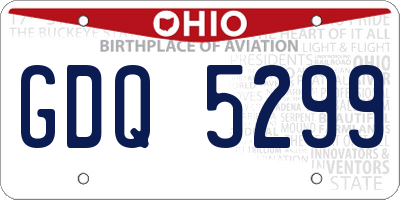 OH license plate GDQ5299