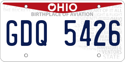 OH license plate GDQ5426