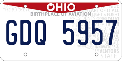 OH license plate GDQ5957