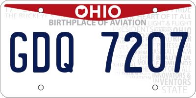 OH license plate GDQ7207