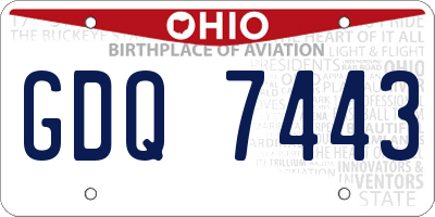OH license plate GDQ7443