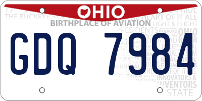 OH license plate GDQ7984