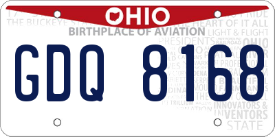 OH license plate GDQ8168