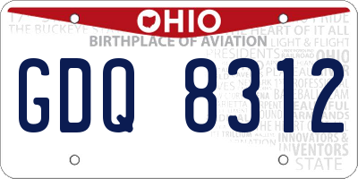 OH license plate GDQ8312