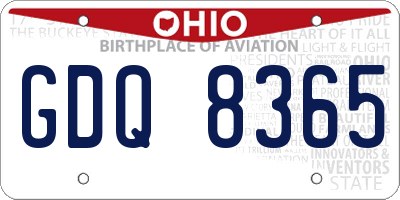 OH license plate GDQ8365