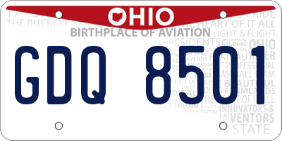 OH license plate GDQ8501