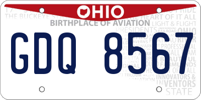 OH license plate GDQ8567