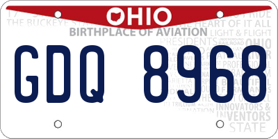OH license plate GDQ8968