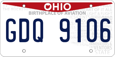 OH license plate GDQ9106