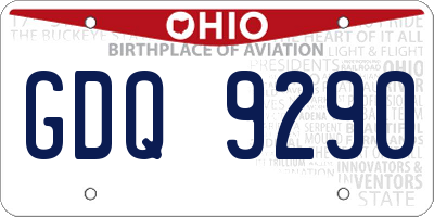 OH license plate GDQ9290