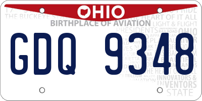 OH license plate GDQ9348