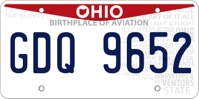 OH license plate GDQ9652