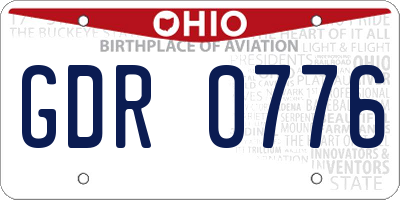 OH license plate GDR0776