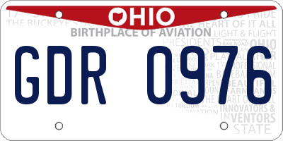 OH license plate GDR0976