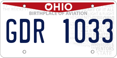 OH license plate GDR1033