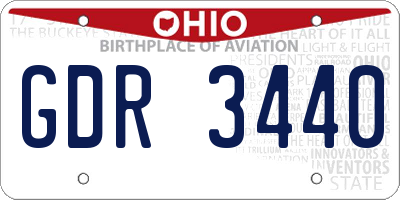 OH license plate GDR3440