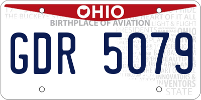 OH license plate GDR5079