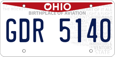 OH license plate GDR5140