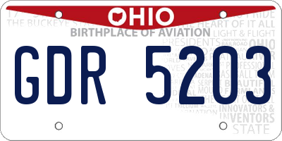 OH license plate GDR5203