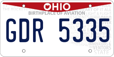 OH license plate GDR5335