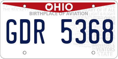 OH license plate GDR5368