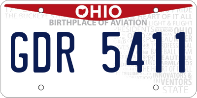 OH license plate GDR5411