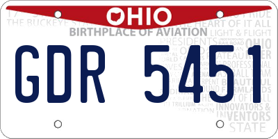 OH license plate GDR5451