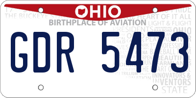 OH license plate GDR5473