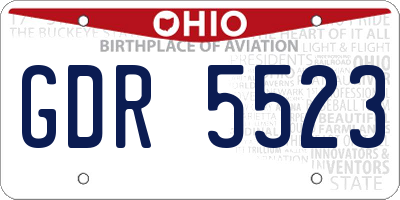 OH license plate GDR5523