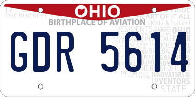 OH license plate GDR5614