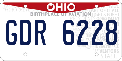 OH license plate GDR6228