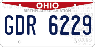OH license plate GDR6229