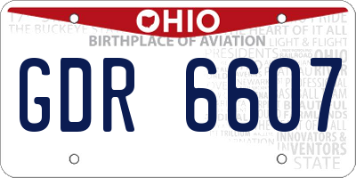 OH license plate GDR6607